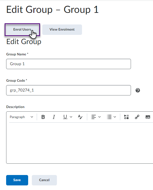 Enrol users in file exchange group